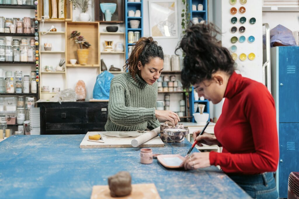 Learning in Pottery Class